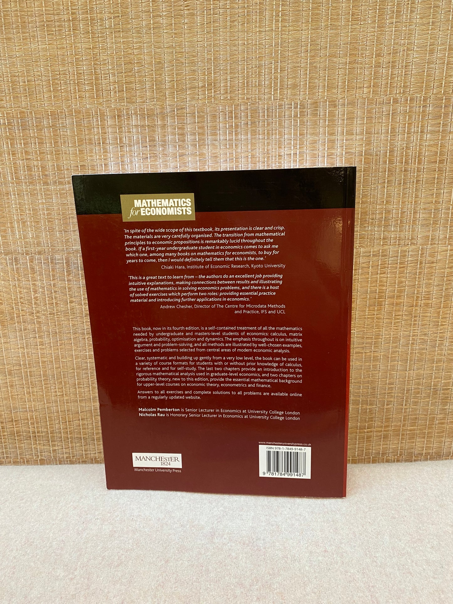 Mathematics for Economists 4th edition