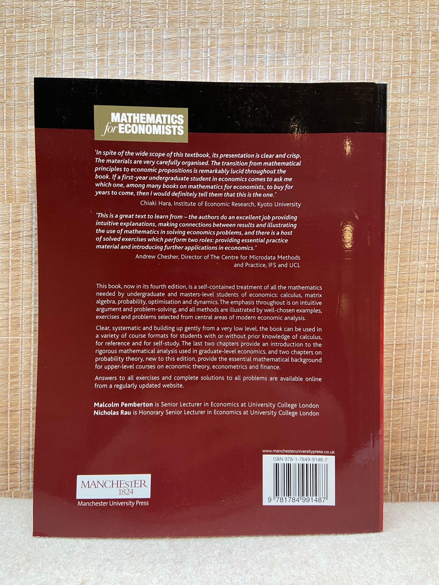 Mathematics for Economists 4th edition